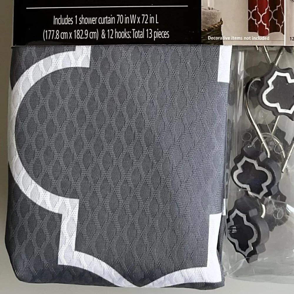 SHOWER CURTAIN SET 13 PIECE